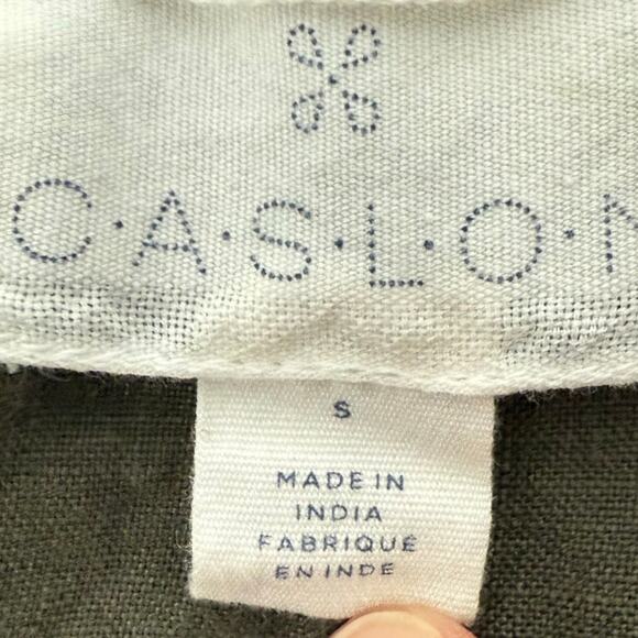 Caslon Linen Olive Green Roll Tab Sleeve Cardigan Jacket Women's Small - Picture 5 of 7